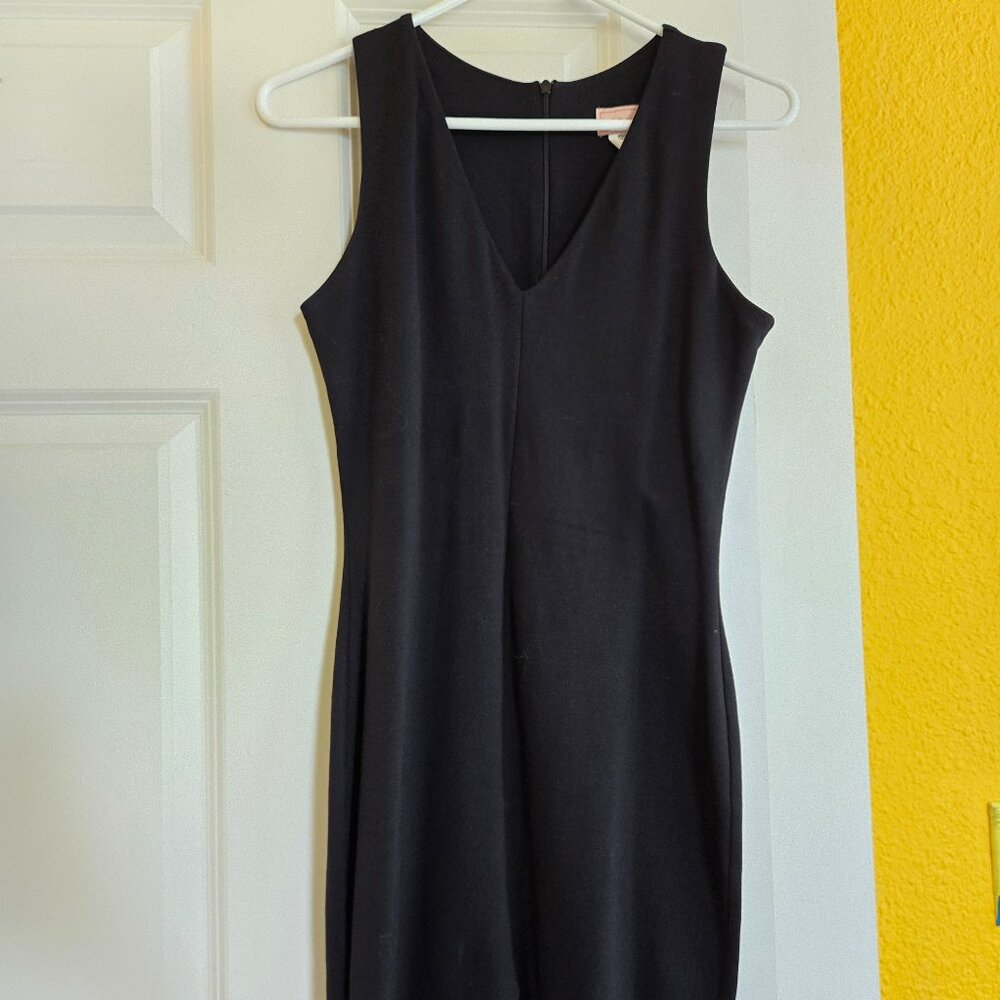 Love...Ady – Ponte V-Neck Bodycon Dress in Black, Size Medium